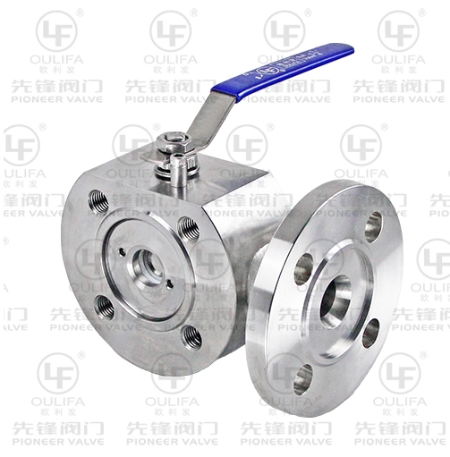 Valvola a sfera a 3 vie tipo wafer di tipo sottile